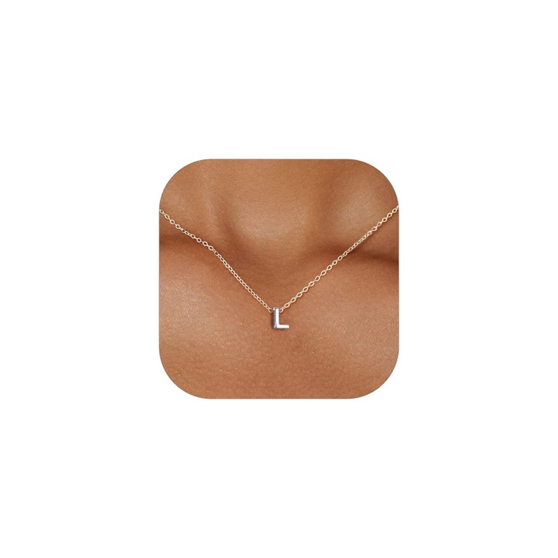 ChicSilver Small Letter Necklace Initial L Alphabet Minimalist dainty 925 Sterling Silver Pendant Necklace Birthday Gifts for Her Personalized Jewelry - Image 1